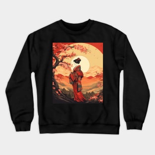 Elegant Geisha Art - Japanese Culture and Tradition Inspired Design Crewneck Sweatshirt